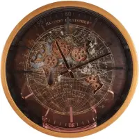 Dutch Style Horloge murale Yankee, diamètre 46 cm, couleur or, forme ronde, en métal