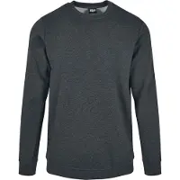 Urban Classics Sweat-shirt de - T-shirt Basic Terru - S - 5XL - pour Homme - gris sombre chiné - Taille XXL