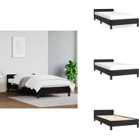 vidaXL Cadre de lit avec tête de lit sans matelas noir 100x200 cm