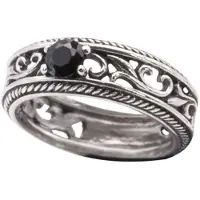 EtNox Bague Gothic de - Princess - pour Femme - noir/argent - Taille 54
