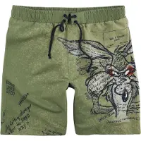 Looney Tunes Short de bain de - Coyote - S - XXL - pour Homme - olive - Taille XL