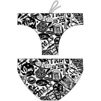 Turbo Stickers Swimming Brief Blanc,Noir S Homme