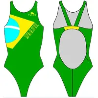 Turbo Brazilian Flag Pro Resist Swimsuit Vert L Femme