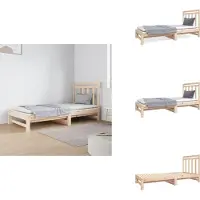 vidaXL Lit de jour Extensible 2x(90x190) cm Pin massif - Lits et Sommiers