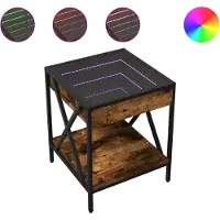 vidaXL Table basse avec Infinity-LED chêne fumé 40x40x49 cm