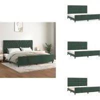 vidaXL Cadre de lit sans matelas vert foncé 200x200 cm velours