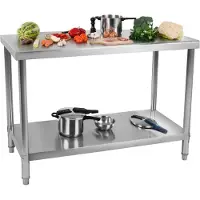 Royal Catering Table de travail inox - ECO - 120 x 70 cm - 400 kg - RCAT-120/70