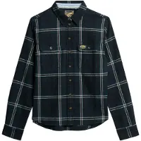Superdry Chemisier bleu marine / vert foncé / blanc