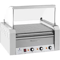 Royal Catering Gril à rouleaux avec couvercle et tiroir chauffant pour 20 pains à hotdog 2600W 230V