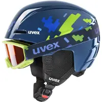 Uvex Viti Set, casque de ski + masque de ski, junior, bleu foncé