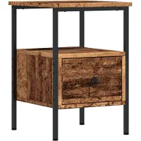 vidaXL Table de chevet vieux bois 34x36x50 cm bois d’ingénierie