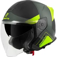 Bogotto H586 City-B Noir Vert Jaune Casque Jet Taille L