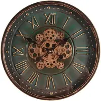 Dutch Style Horloge murale Bronx, 40 cm – Verte – Ronde – Métal
