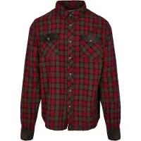 Brandit Chemise brocart / brun foncé / rouge cerise