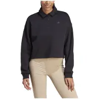Adidas All Szn Fleece Graphic Long Sleeve Polo Noir M Femme