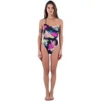 Hurley Hana Asymmetrical Reversible Cheeky Swimsuit Noir M Femme