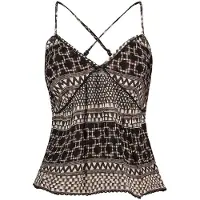 Superdry Femme Caraco Tissé Imprimé Noir Taille: 42