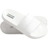 Superdry Femme Logo En Relief Code Claquettes De Piscine, Blanc - Taille: S