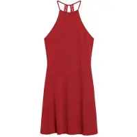 Superdry pour femme. W8011614A Mini robe rouge en maille avec ceinture volantée (L), Casuel, Viscose, Sans manches / bretelles