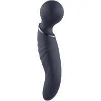 Dream Toys Glam - vibromasseur baguette à double extrémité (gris foncé)