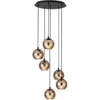 Stars of Light Lampe suspendue 6 lumières Lemorieta noir