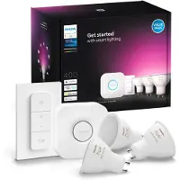 Philips Hue White and Color GU10 Kit de Démarrage 3 Ampoules + Bridge + Variateur