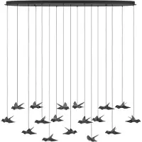 Eglo Suspension rectangulaire Paratebueno avec motif d'oiseaux