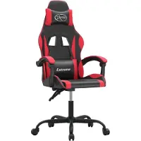 vidaXL Chaise de jeu noir et rouge similicuir