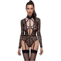 Cottelli - body transparent à bretelles - noir - L