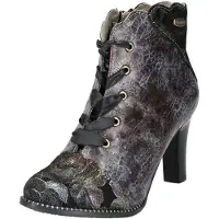 LAURA VITA Bottines à lacets gris argenté / noir