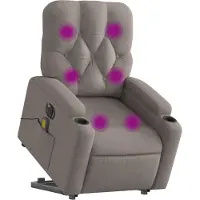 vidaXL Fauteuil de massage électrique avec releveur Taupe Tissu