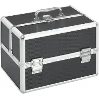 vidaXL Mallette à maquillage 22x30x21 cm Noir Aluminium