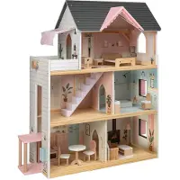 Eurekakids Maison En Bois Avec Poupée Ascenseur