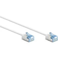 Goobay 74339 Câble patch CAT 6A ultra flexible, slim, U/FTP, blanc, 7.5 m - connecteur extra court, conducteur cuivre pur (CU), LSZH, gaine TPE, AWG 32