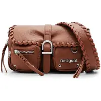 Desigual pour femme. 24SAXP36 Sac à bandoulière marron avec poches (OSFA), Casuel, Polyuréthane