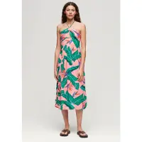 Superdry Femme Robe Mi-longue Ajourée Rose Taille: 38