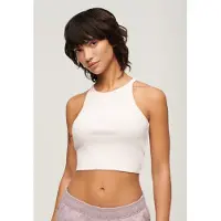 Superdry Femme Débardeur Côtelé et Brodé à dos Nageur Rose Clair Taille: 38-40