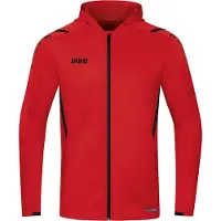 Jako Veste à capuche Challenge pour enfants, Couleur:rouge/noir, Taille:164
