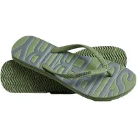 Superdry pour femme. WF310197A Tongs végétaliennes avec logo vert Vintage Logo (S), Plat, Aucun, Casuel, Beachwear, Durable