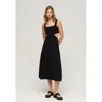 Superdry Cutout Sleeveless Midi Dress Noir XL Femme