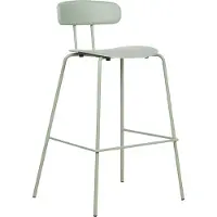 Beliani Lot de 2 tabourets de bar assise en plastique vert clair tabourets de bar avec pieds en métal