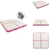 vidaXL Tapis de gymnastique gonflable avec pompe 200 x 200 x 10 cm PVC rose - Tapis de yoga et de Pilates