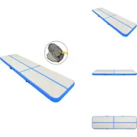 vidaXL Tapis de gymnastique gonflable avec pompe 600x100x15 cm PVC bleu - Tapis de yoga et de pilates