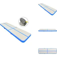 vidaXL Tapis de gymnastique gonflable avec pompe 800x100x20 cm PVC bleu - Tapis de yoga et de pilates