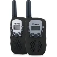 Qware Kit talkie-walkie - portée 3 km, 10 canaux & lampe de poche Noir