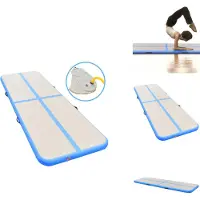vidaXL Tapis de gymnastique gonflable avec pompe 400x100x10 cm PVC bleu - Tapis de yoga et de pilates