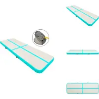 vidaXL Tapis de gymnastique gonflable avec pompe 400x100x15 cm PVC vert - Tapis de yoga et de pilates