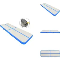 vidaXL Tapis de gymnastique gonflable avec pompe 500x100x20 cm PVC bleu - Tapis de yoga et de pilates