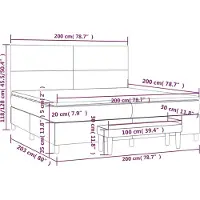 vidaXL Lit Boxspring Matelas Marron Cappuccino 200x200cm Similicuir