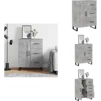 vidaXL Sideboard gris béton 69,5x34x90 cm Bois composite